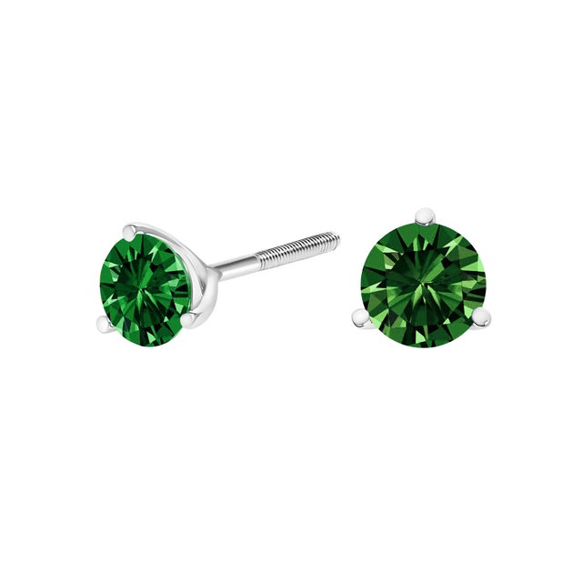 Delicately crafted for the discerning eye, these exquisite stud earrings feature a 1.0 carat total weight of vibrant,...