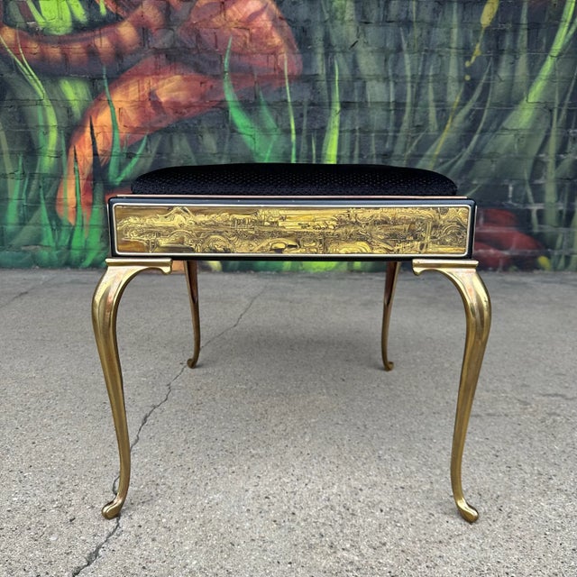 Mid 20th Century Acid Etched Mastercraft Ottoman by Bernhard Rohne Mid-Century Modern For Sale - Image 5 of 12