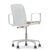 Fred scott. Office chair, model supporto, on five-step legs with frame and armrests in white lacquered aluminium, seat,...