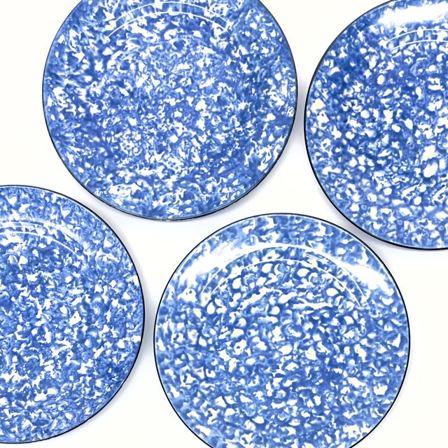 Blue 1970s Stangl Town & Country Spongeware Tea Set - Place Settings for 4/Set of 13 For Sale - Image 8 of 10