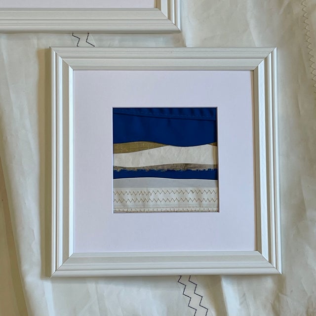 Textile Contemporary Semi-Abstract​ Mixed Media Nautical Sailcloth Landscape Series of 3​ - By JJ-Hogan | the Rise and Fall of Each Day For Sale - Image 7 of 18
