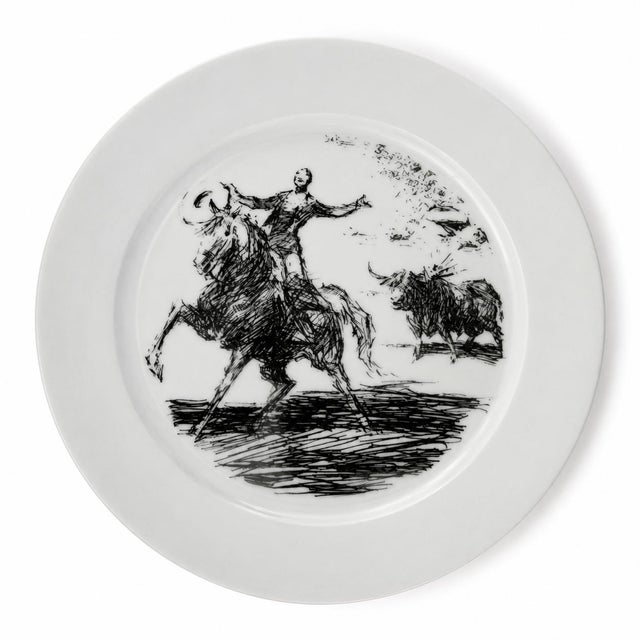 Vintage Spanish Bidasoa Bullfighting Porcelain Plates by Antonio Casero, Set of 8. A striking vintage set of eight Spanish...
