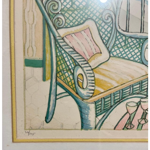 Mid 20th Century Lloyd Van Pitterson, Vintage Fauvist Color Lithograph Porch Scene Jamaican Artist Van Pitterson For Sale - Image 5 of 7