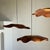 Large Flat Wavy Leaf-Shaped Teak Pendant Light with Floral Design For Sale - Image 4 of 11