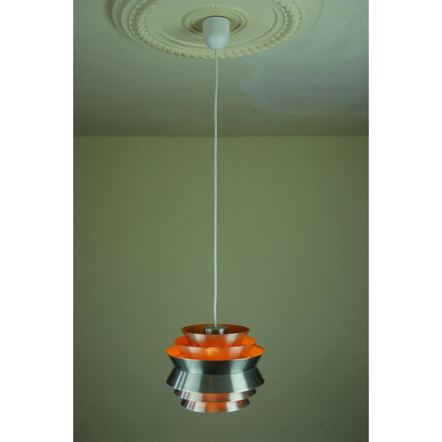 Vintage Swedish Trava Pendant Lamp by Sigurd Lindkvist aka Carl Thore for Granhaga Metallindustri For Sale - Image 6 of 9