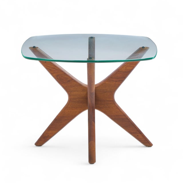 Craft Associates Adrian Pearsall for Craft Associate Mid Century Walnut Jacks Side Table For Sale - Image 4 of 9