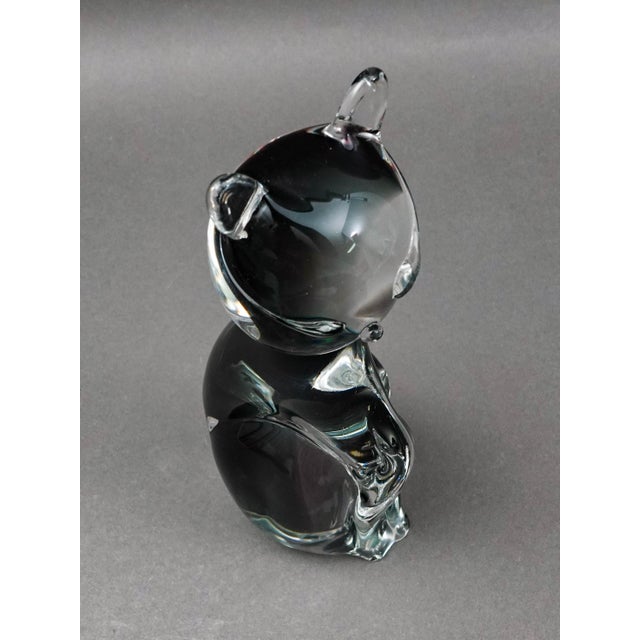 Mid 20th Century V Nason Italy Sommerso SmokeArt Glass Seated Cat Figurine Sculpture For Sale In Miami - Image 6 of 8
