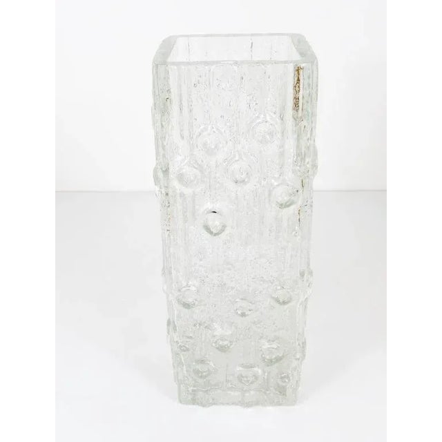 A huge square vase, handmade by Peill and Putzler, Germany, 1970s. A very solid and heavy piece in an unusual size, with...