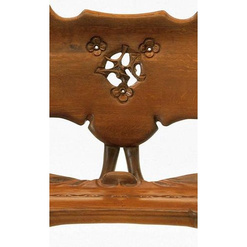Calvet Bench attributed to Antoni Gaudí, Oak, Jugendstil Design, Spain For Sale - Image 4 of 5