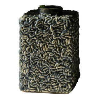 Medium Iridescent Ceramic Vase by Lentiez For Sale