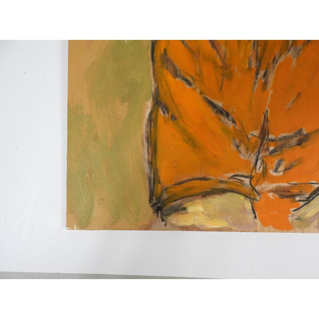 Contemporary Expressionist Portrait Painting of Man in Orange Shirt For Sale - Image 4 of 6
