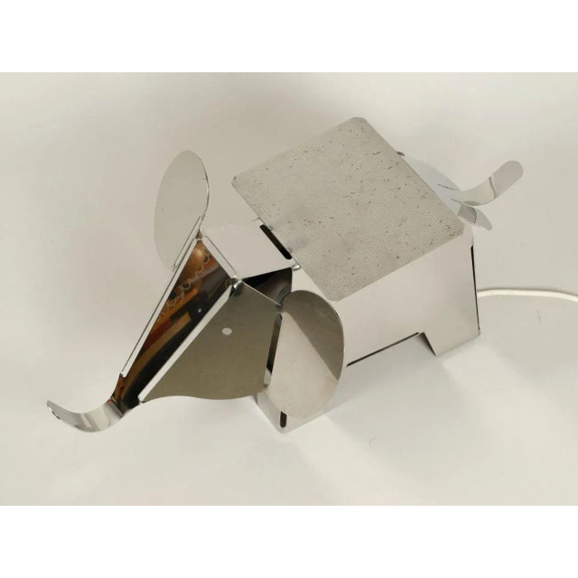 Postmodern Heavy Metal Chrome Elephant Floor Lamp, 1980s For Sale - Image 6 of 17