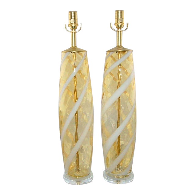 Vintage Murano Glass Lamps Gold Chairish