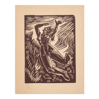 Nicolas Kaoudnoff, The Fly, Original Woodcut, 1954 For Sale