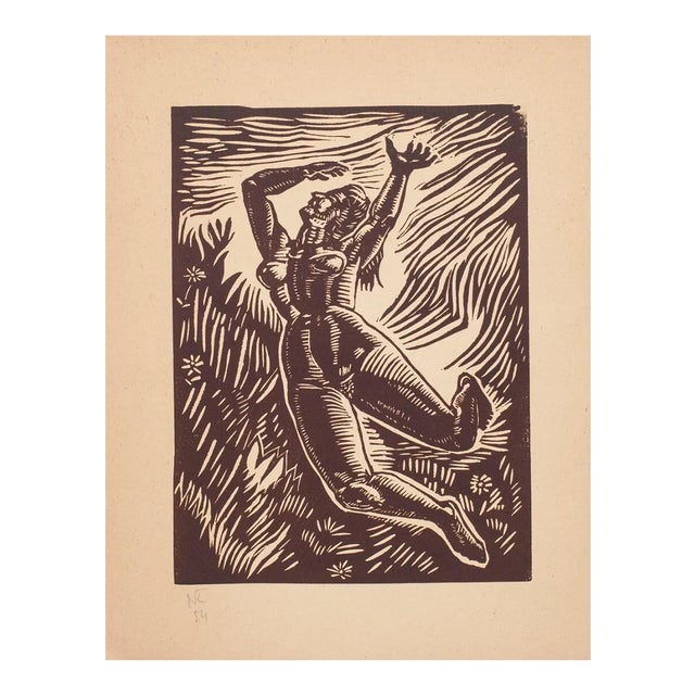 Nicolas Kaoudnoff, The Fly, Original Woodcut, 1954 For Sale