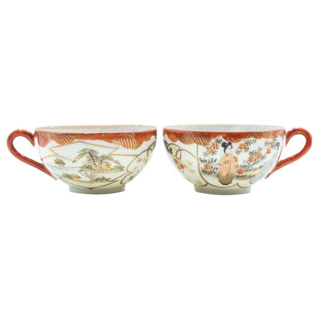 Japanese Cutani Eggshell Teacups, Set of 2 For Sale - Image 9 of 9