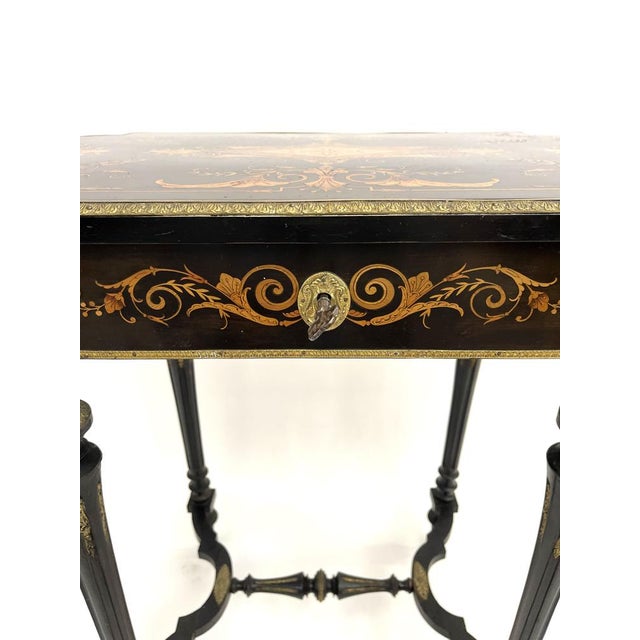 Napoleon III Table with Marquetry Decoration For Sale - Image 4 of 9