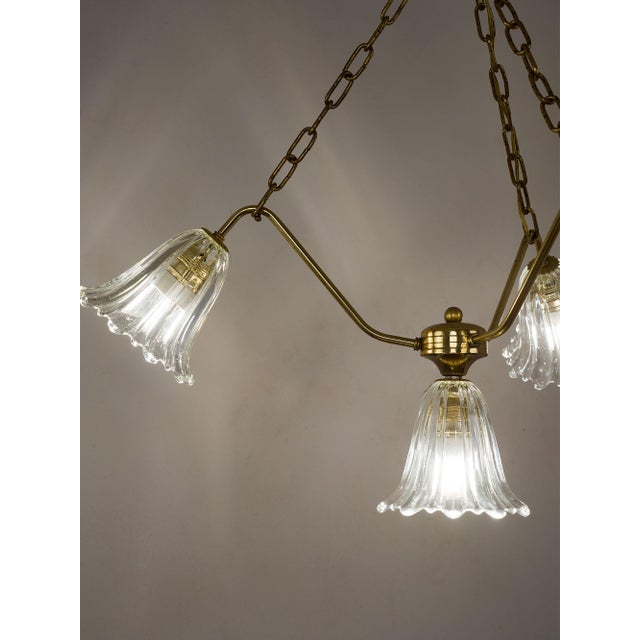 1950s Mid-Century Murano Glass 4-Light Chandelier, 1950s For Sale - Image 5 of 9