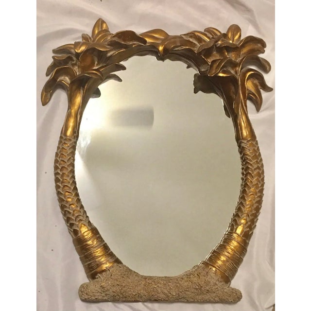 Vintage Hand Painted Gold Palm Tree Mirror For Sale - Image 9 of 9