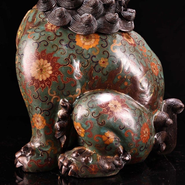 Late 19th Century Cloisonné Enamel Mythical Beast Vessel, 4500g, Gilt Bronze For Sale - Image 9 of 9