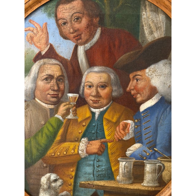 Unknown, Drinkers, 1800s, Oil on Canvas For Sale - Image 6 of 8