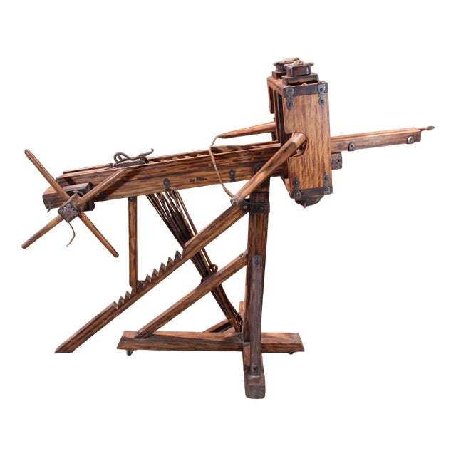 Wooden Rack-and-Pinion Ballista with Arrows, 1930s For Sale