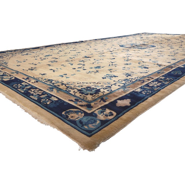 72179 Antique Chinese Peking Rug, 10'02 x 19'03. The Chinoiserie Noble: A Late 19th Century Chinese Peking Masterpiece of...