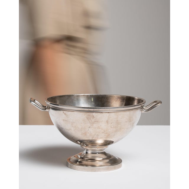 Mid 20th Century Belgium Silver Serving Bowl For Sale - Image 12 of 15