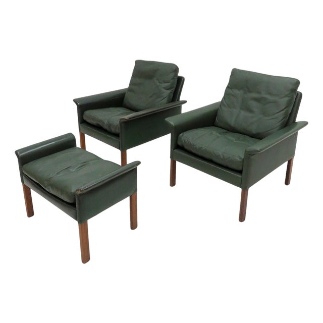 Hans Olsen Club Chairs & Ottoman, 1960 For Sale