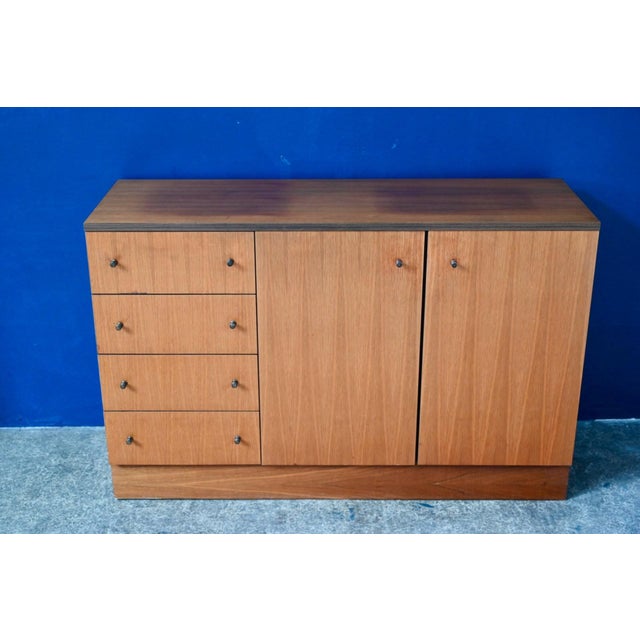 Vintage Modular Sideboard Light Wood Veneer and Brass, 1970s For Sale - Image 13 of 18