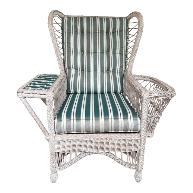1980s Henry Link Smithsonian Collection Wicker Chair For Sale