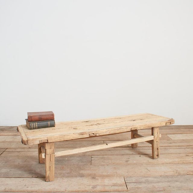 Brown Antique Rustic Elm Coffee Table Ax, 1920s For Sale - Image 8 of 8
