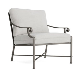 Brown Jordan Venetian Lounge Chair, Mica frame with Fusion Dove fabric For Sale