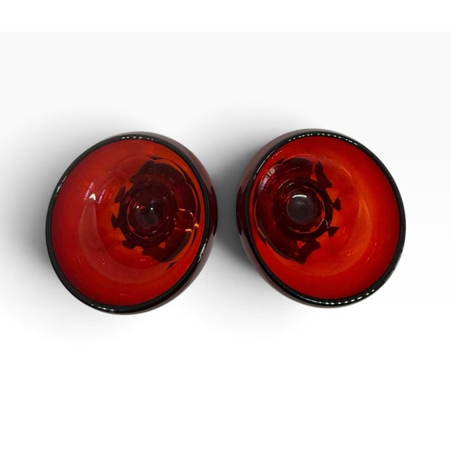 1930s Fenton Georgian Ruby Agua Caliente Champagne or Dessert Goblets - A Pair For Sale In Washington DC - Image 6 of 10