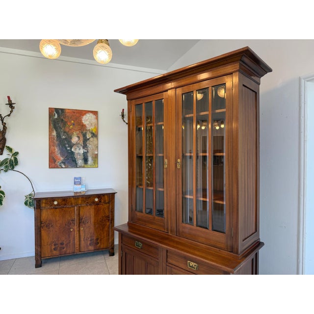 Wood Antique Art Nouveau Display Bookcase, 1890s For Sale - Image 7 of 14