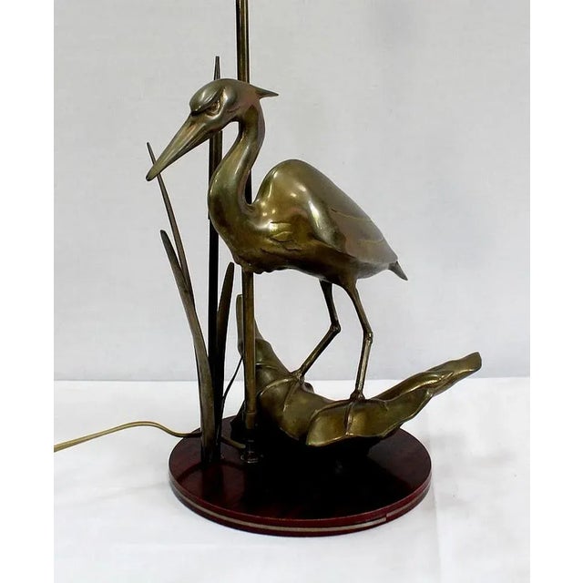 Great Brass Heron Table Lamp, 1970s For Sale - Image 11 of 18