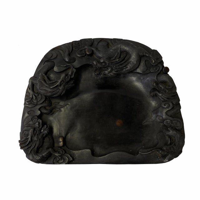 Plastic Chinese Oriental Black Color Dimensional Dragon Ink Well Pad Display For Sale - Image 7 of 7