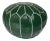 Moroccan Green Leather Pouf Cover For Sale