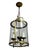 French brass lantern, France 1950s. Brass construction, curved glass panels, 3 light sockets e14. Cleaned and mildly...