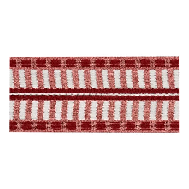 Sample - Schumacher Jacobsen Tape Indoor/Outdoor in Rose For Sale