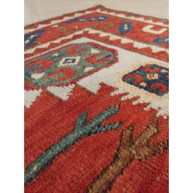Antique Karachov Kazak Carpet, Handmade Wool, Pale Blue, Rust, Ivory, Geometric For Sale - Image 10 of 18
