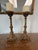 Vintage Ornate Brass Candle Holders | Pair of Antique Candle Stands- Rococo Style For Sale - Image 4 of 5