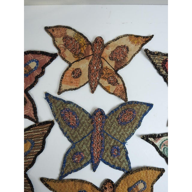 Textile Mid 20th Century Handmade Butterfly Appliques - Set of 7 For Sale - Image 7 of 8