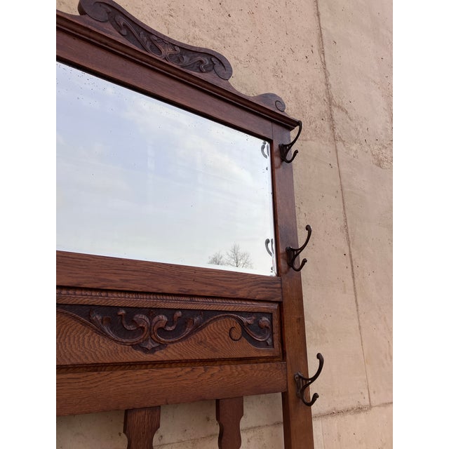 English Mahogany Hall Stand, 1890s For Sale - Image 3 of 14