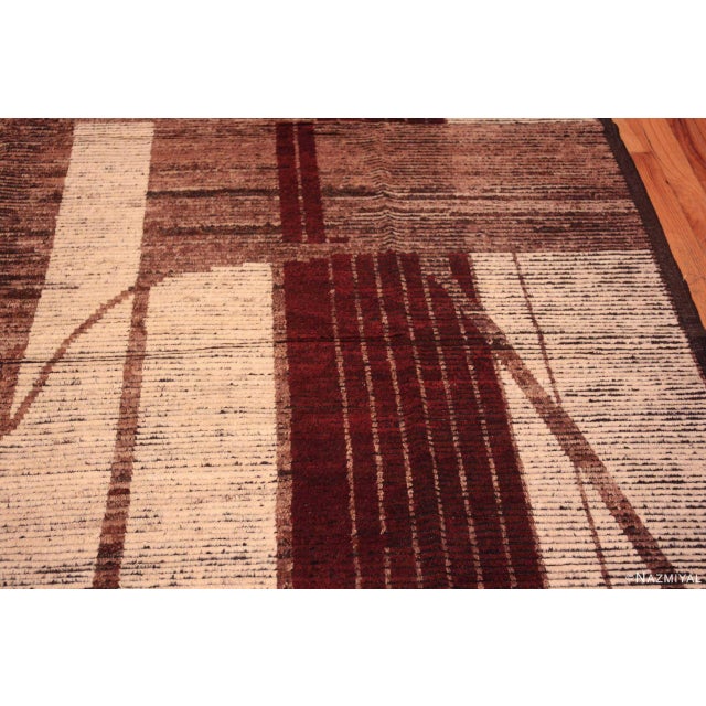 2020s Tribal Geometric Bold Earthy Color Large Size Modern Rug For Sale - Image 5 of 9