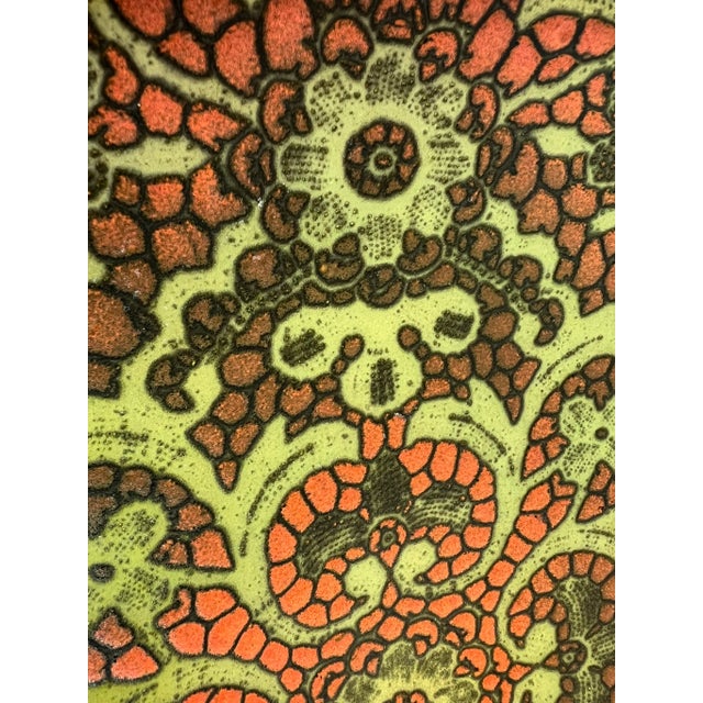 60's Psychedelic Art Inspired Painted Pottery Charger For Sale In Chicago - Image 6 of 10