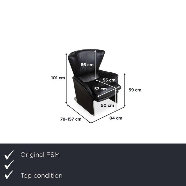With this black fsm unus armchair, you're bringing an absolute high-end piece of comfort furniture from the premium swiss...