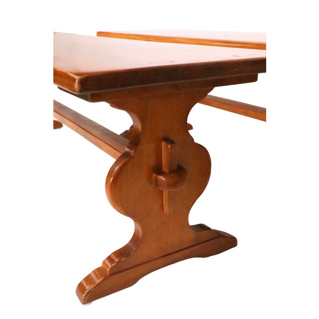 Wood Mid 20th Century Cushman Colonial Benches- a Pair For Sale - Image 7 of 13