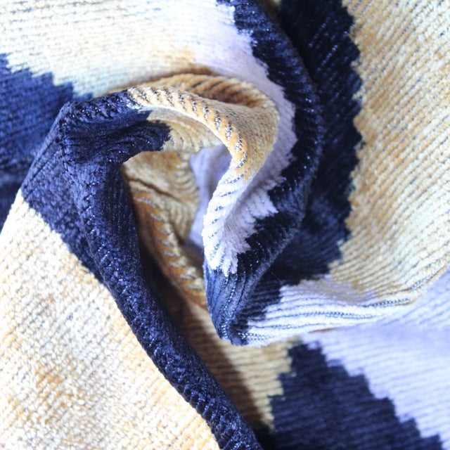 Textile Contemporary Velvet Ikat Pillow For Sale - Image 7 of 11