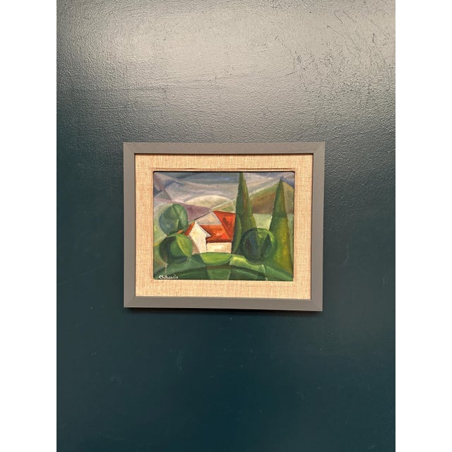 Chabaneix, Cubist Landscape, 1970s, Oil on Panel, Framed For Sale - Image 7 of 13